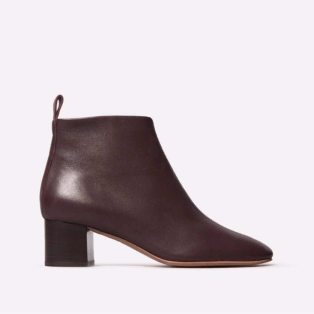 Everlane Women's Dark Burgundy Leather Ankle Boots